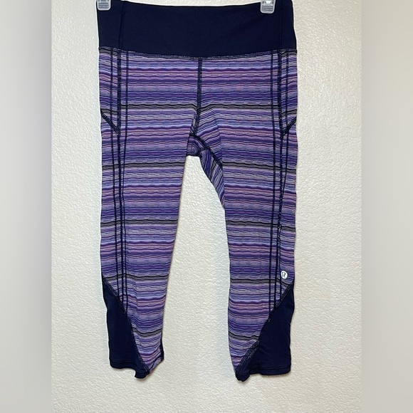 lululemon athletica Pants - Lululemon black and purple Capri leggings